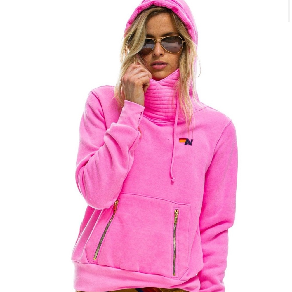 Aviator Nation Ninja Pullover Hoodie - Neon Pink